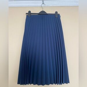 Everlane navy pleated skirt
